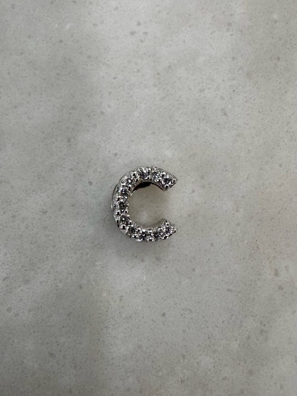EUC Roberto Coin Tiny Treasures Diamond Love Letter “C” Pendant without Chain.